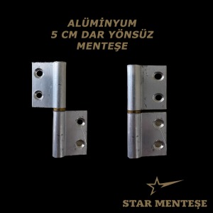 5 cm Alüminyum Dar Yönsüz Menteşe | Hafif Kapak ve Mobilya Menteşesi